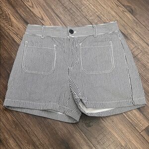 LOFT Palmer Black & White Striped Shorts